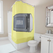 Afbeelding microgolf cartoon douchegordijn (In situ)