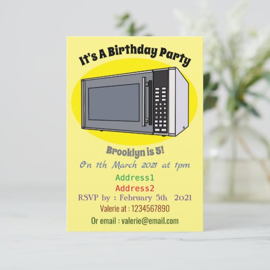 Afbeelding microgolf cartoon kaart (Staand voorkant)