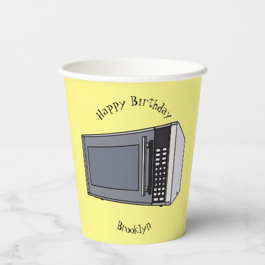 Afbeelding microgolf cartoon papieren bekers (Achterkant)