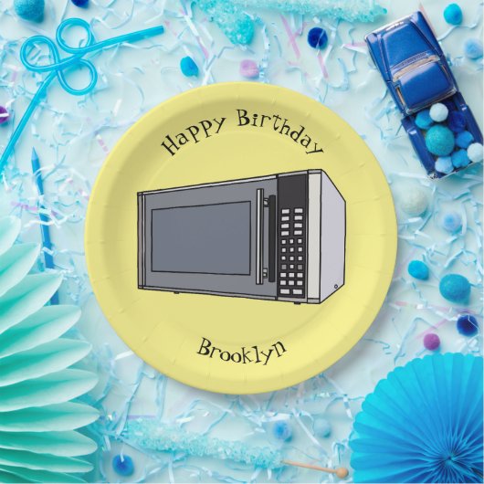 Afbeelding microgolf cartoon papieren bordje (Feest)