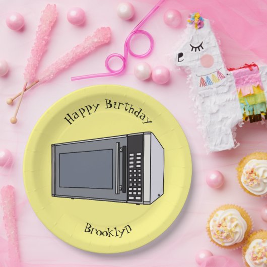 Afbeelding microgolf cartoon papieren bordje (Feest)