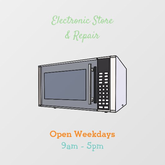 Afbeelding microgolf cartoon raamsticker (Vel)