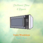 Afbeelding microgolf cartoon raamsticker (Vel 3)