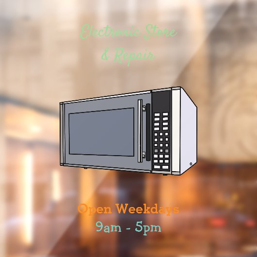 Afbeelding microgolf cartoon raamsticker (Vel 2)