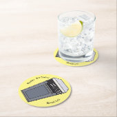 Afbeelding microgolf cartoon ronde kartonnen onderzetter (Insitu)