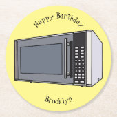 Afbeelding microgolf cartoon ronde kartonnen onderzetter (Voorkant)