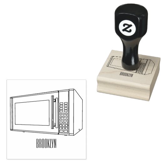 Afbeelding microgolf cartoon rubberstempel (Gestempeld)