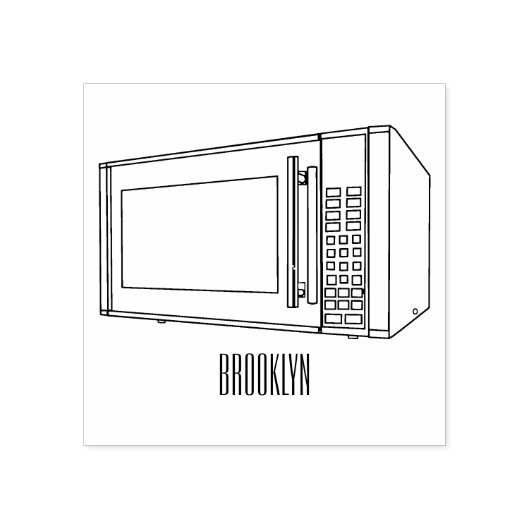 Afbeelding microgolf cartoon rubberstempel (Afrduk)