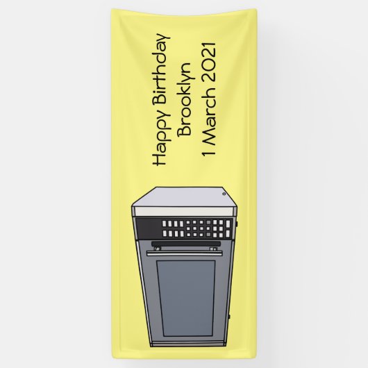 Afbeelding microgolf cartoon spandoek (Verticaal)