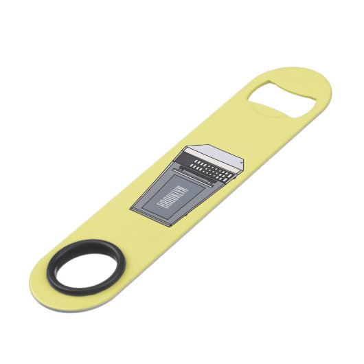 Afbeelding microgolf cartoon speed flessenopener (Achterkant Gekanteld)