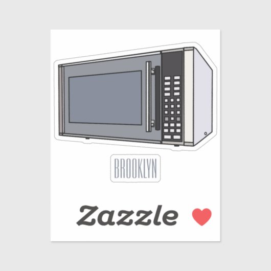 Afbeelding microgolf cartoon sticker (Vel)