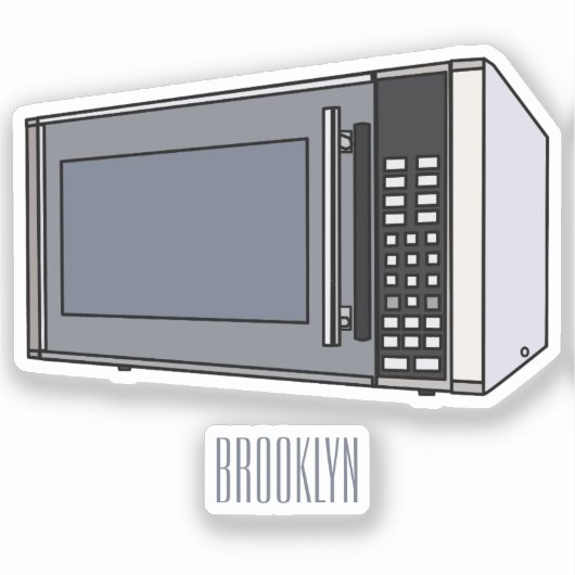 Afbeelding microgolf cartoon sticker (Voorkant)