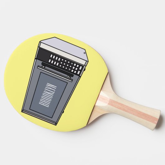 Afbeelding microgolf cartoon tafeltennisbatje (Zijkant)