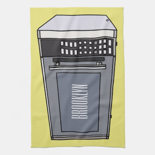 Afbeelding microgolf cartoon theedoek (Verticaal)