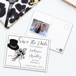 Afbeelding minimalistisch script opslaan Datum Briefkaart