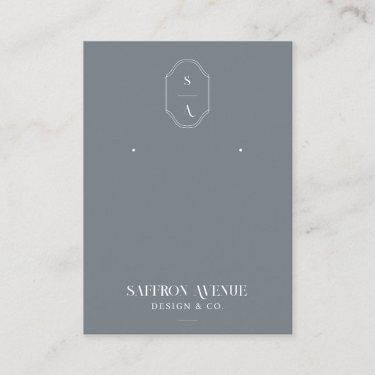 Afbeelding minimumaantal aangepaste grijze monogra visitekaartje (Voorkant)