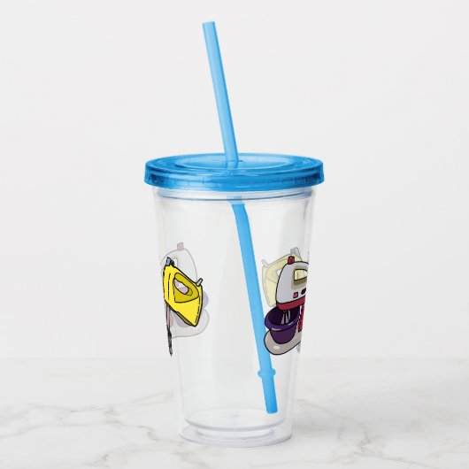 Afbeelding mixer cartoon acryl drinkbeker (Links)