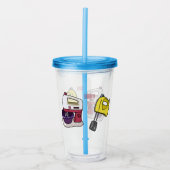 Afbeelding mixer cartoon acryl drinkbeker (Voorkant)