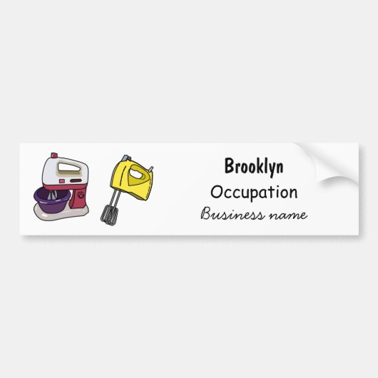 Afbeelding mixer cartoon bumpersticker (Voorkant)