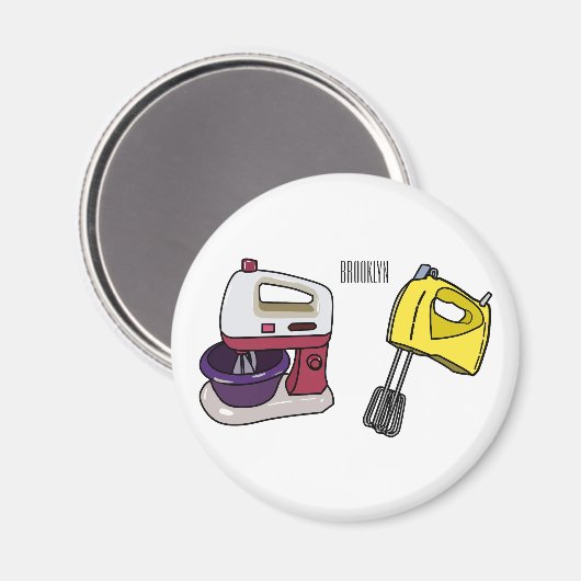 Afbeelding mixer cartoon magneet (Voorkant / Achterkant)