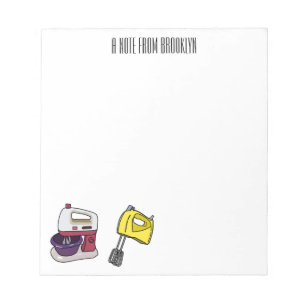 Afbeelding mixer cartoon notitieblok