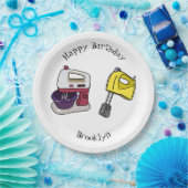 Afbeelding mixer cartoon papieren bordje (Feest)