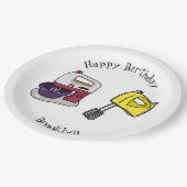 Afbeelding mixer cartoon papieren bordje (Gekanteld)