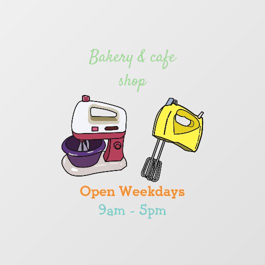 Afbeelding mixer cartoon raamsticker (Vel)