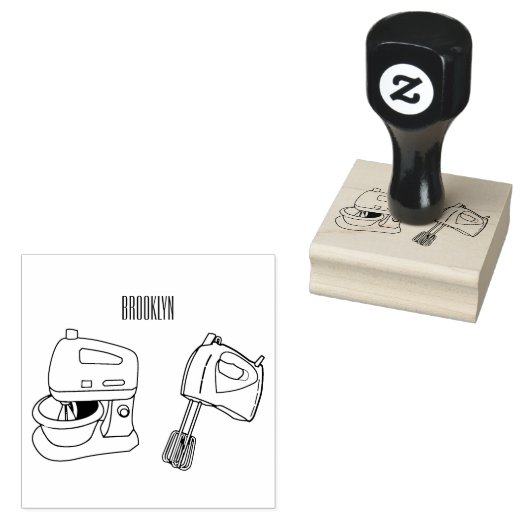 Afbeelding mixer cartoon rubberstempel (Gestempeld)