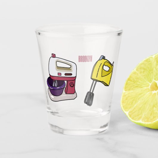 Afbeelding mixer cartoon shot glas (Voorkant)