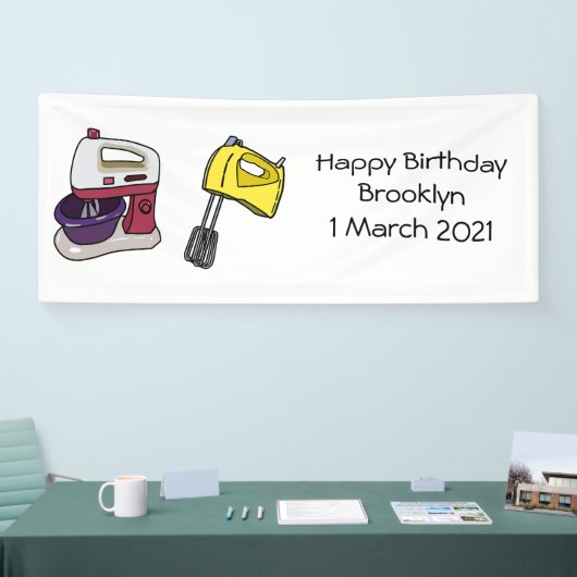 Afbeelding mixer cartoon spandoek (Beurs)