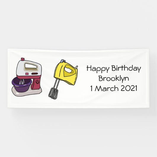 Afbeelding mixer cartoon spandoek (Horizontaal)