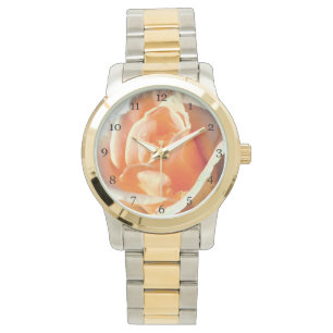 Afbeelding mode gele rozenbloem horloge