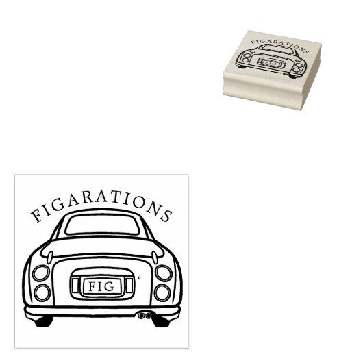 Afbeelding Monoline Figaro Auto Naam Rubber Stempe Rubberstempel (Gestempeld)