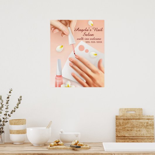 Afbeelding Nail Salon Winkelhandjes personaliseren Poster (Keuken)