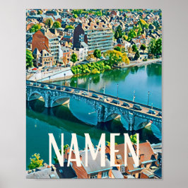 Afbeelding Namur België Foto van Vintage Poster