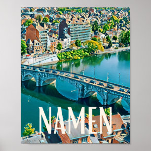 Afbeelding Namur België Foto van Vintage Poster