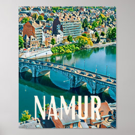 Afbeelding Namur België Foto van Vintage Poster