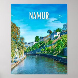 Afbeelding Namur België Foto van Vintage Poster