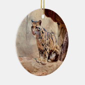 afbeelding natuur van de troebele luipaard keramisch ornament (Rechts)