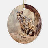 afbeelding natuur van de troebele luipaard keramisch ornament (Links)