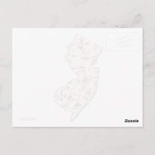  Afbeelding New Jersey - Antiek overzicht Briefkaart (Achterkant)