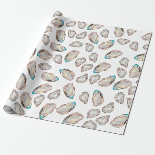 Afbeelding oester wrapping paper - VOLLEDIGE KLEUR Cadeaupapier (Uitgerold)