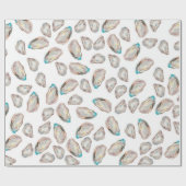Afbeelding oester wrapping paper - VOLLEDIGE KLEUR Cadeaupapier (Vlak)