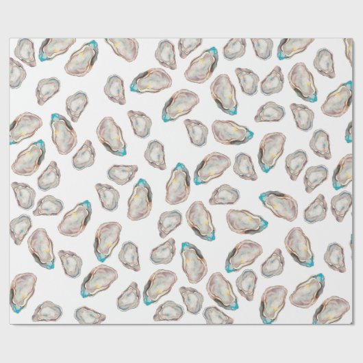 Afbeelding oester wrapping paper - VOLLEDIGE KLEUR Cadeaupapier (Vlak)