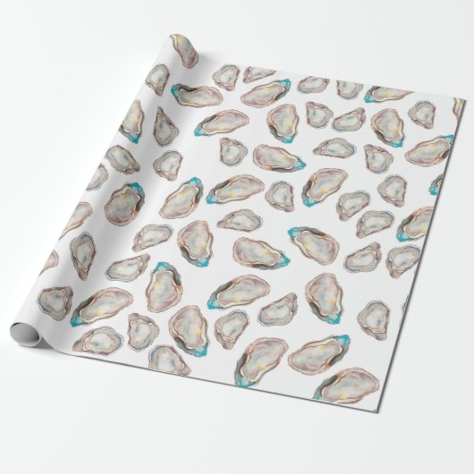 Afbeelding oester wrapping paper - VOLLEDIGE KLEUR Cadeaupapier (Uitgerold)
