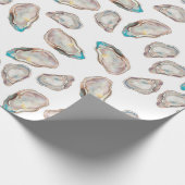 Afbeelding oester wrapping paper - VOLLEDIGE KLEUR Cadeaupapier (Hoek)
