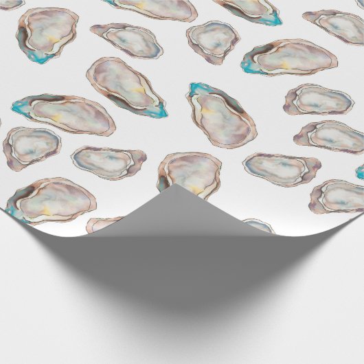 Afbeelding oester wrapping paper - VOLLEDIGE KLEUR Cadeaupapier (Hoek)