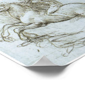 Afbeelding op Horseback, Leonardo Da Vinci Poster (Hoek)