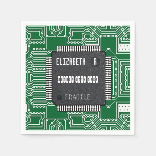 Afbeelding op printkaart met Jouw naam Servet (Voorkant)